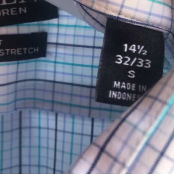 Lauren Ralph Lauren slim fit collar check print shirt| button up/down size S - Picture 4 of 8